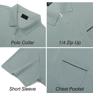 Polo de Hombre con Cierre de Cremallera, Moderno, Cómodo y Transpirable, en Oferta - Product Image 5