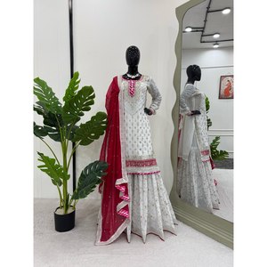Party Wear XL Traje Conjunto con hilo y secuencia de trabajo - Product Image 4