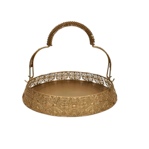 Hot Trending New Christmas Bandejas decorativas para servir Bandeja de lujo Metal dorado y plateado Eid Ramadan Decor para el hogar Hotel Ware - Product Image 5