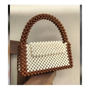 Sac à main de soirée pour femme, pochette à fermoir avec perles, sac fourre-tout blanc pour mariage, été - Product Image 4