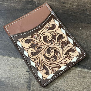 Cartera Corta Unisex de Diseño Exclusivo, Hecha a Mano, Nueva Tendencia 2025, de Cuero Vacuno Repujado, Delgada, con Bloqueo RFID para Tarjetas de Crédito - Product Image 4