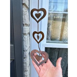 Valentine's Day Red Metal Scrollwork Heart <b>Wreath</b> with <b>Artificial</b> Roses and XOXO Ribbon Wall Hanging Decoration - Product Image 3