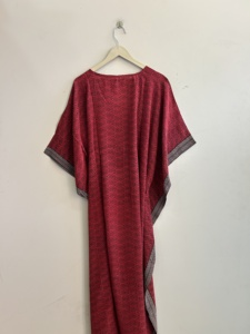 Crepe Silk Recycle Sari <b>Kaftan</b> Dress Soft Comfy Luxury Gown Vintage <b>Maxi</b> Dress - Product Image 5