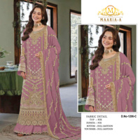 Traje pakistaní completamente cosido de georgette sintético pesado con bordado de lentejuelas y trabajo Khatli, Salwar Kameez para boda
