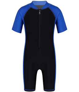 Maillot de bain unisexe pour enfants, combinaison de natation à manches courtes zippée pour filles, combinaison de plongée courte - Product Image 6