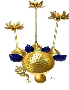 Support de bougie chauffe-plat en métal doré décoratif pour Diwali, Noël, décoration de maison et de bureau, cadeau d'entreprise - Product Image 1