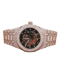 Simple White Gold Diamond Watch for Men's Wedding and Partywear Black Dial Watch for Export Sale - Product Image 1