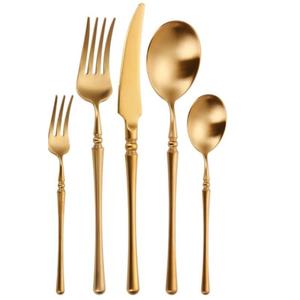 Luxury Design Brass Silver Plated Cutlery Set 4 Piece Stainless Steel Twisted Handle <b>Flatware</b> For Hotel Home Restaurant - Product Image 3