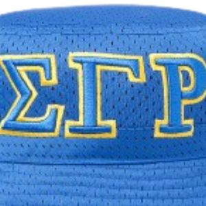 หมวกบักเก็ต Sigma Gamma Rho สีน้ำเงิน หมวกกันแดดสำหรับชมรมนักศึกษากรีก SGRho ปักโลโก้ หมวกสองด้านใส่ได้ หมวกชาวประมงลำลองสำหรับกิจกรรมกลางแจ้ง ของขวัญ - Product Image 5