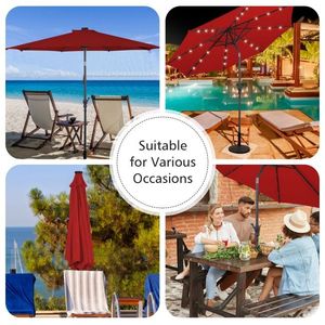 Ombrellone Solare da Esterno da 3 Metri con Manovella e Luci LED per Intrattenimento all'Aperto - Product Image 5