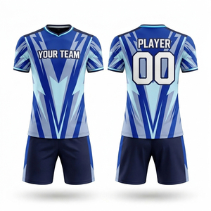 Ensembles d'uniformes de football à manches courtes personnalisés, imprimés par sublimation de haute qualité, nouveau design, séchage rapide pour adultes - Product Image 1
