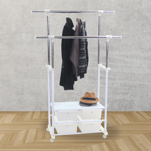 Support de vêtements en tube de fer sur pied enduit de poudre extensible peu encombrant moderne maison salon vêtements magasin de vêtements - Product Image 6