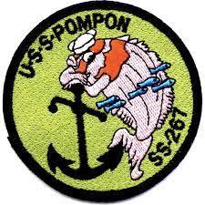 USS Pompon 55-267 Embroidered Iron-On Patch Circle Nonwoven Felt Fabric <b>Badge</b> for Gifts - Product Image 1