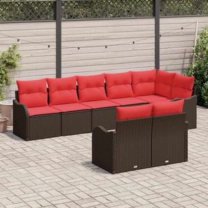 Ensemble de canapés de jardin en polyrotin marron, 8 pièces - Product Image 3