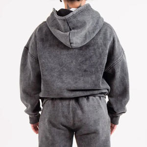 Ensemble de survêtement décontracté pour homme en coton délavé à l'acide, avec capuche et pantalon de jogging respirant, idéal pour l'hiver – Fabricant sur mesure - Product Image 3