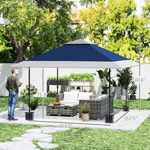 "13FT X 13FT UV50+ Navy Pop up <b>Canopy</b> <b>Tent</b> for Parties Height Adjustable with Wheeled Carry Bag & Sand Bags" - Product Image 3