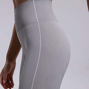 Ensembles de yoga et de sport 2 pièces pour femmes, taille haute unie, séchage rapide, respirants, vente en gros - Product Image 3