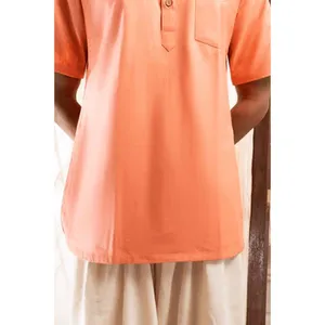 STUDIO-N Kurta en coton traditionnel indien mi-long pour homme, style bohème, à séchage rapide, idéal pour les fêtes et les tenues décontractées - Product Image 1