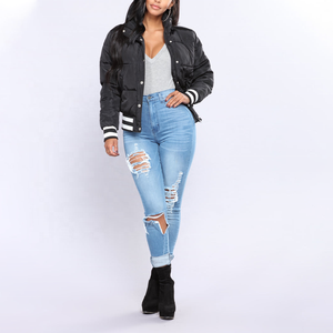 Best Quality <b>Women</b> Quilted Puffer Jacket Hooded Full Sleeve Solid Color Winter Bomber <b>Coat</b> Thick Polyester Wadding Zipper Jacket - Product Image 4