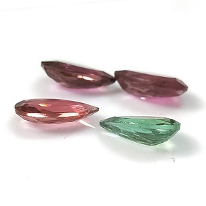 <b>7</b>.55 Carat Total Natural Pastel Multi-Color Zambian Tourmaline Set 4-Piece Loose <b>7</b>×11 mm Pear Cut Calibrated Gemstones - Product Image 4