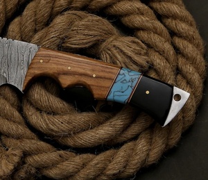 Cuchillo de Caza de Acero de Damasco Hecho a Mano, Hoja Fija Personalizada, Mango de Madera y Resina, para Camping, Supervivencia, Aire Libre, OEM, Personalizable, Regalo - Product Image 4