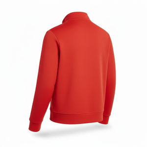 Meilleur pull molletonné demi-zip d'hiver en polyester/coton tricoté, teint uni, respirant et écologique - Product Image 5