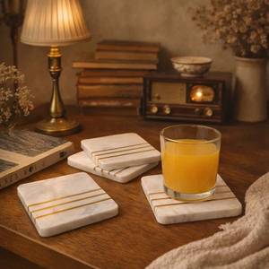 Modern Elegant Handmade Polished Marble Stone Coasters Natural Stone Coasters Mug Glass Drinks Wholesale Modern <b>Mats</b> Pads - Product Image 6