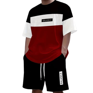 Ensemble décontracté d'été pour homme, t-shirt à manches courtes avec impression numérique 3D et short respirant à séchage rapide en fibre de bambou 100% - Product Image 1
