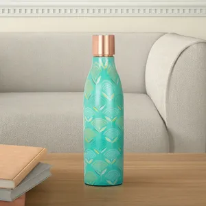 Premium Quality Meena Brand Eco-Friendly Pure <b>Copper</b> Printed 1000ML Handmade Decorative Water <b>Bottle</b> with Screw-On Lid Gift Box - Product Image 1