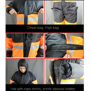 Overol de Invierno de Alta Visibilidad con Aislamiento, Reflectante, con Capucha, Impermeable, Acolchado, para Trabajo, Venta al Por Mayor - Product Image 5