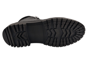Botas de Combate Negras para Hombre, Parte Superior de Cuero Genuino, Cierre de Cordones, Punta Redonda, Suela de Goma Impermeable, Altura hasta el Tobillo, para Todas las Temporadas - Product Image 3