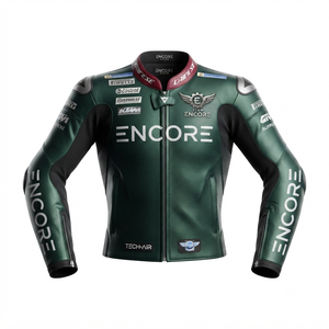 Men’s Cowhide Leather <b>Racing</b> <b>Jacket</b>/Chaqueta MotoCP Style CE Level 2 Armor Motorcycle Track Riding Protective Gear CE - Product Image 1