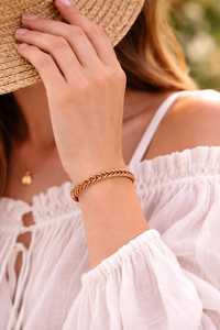 Bracelet en cuivre pur fait main, chaîne de blé, tressage Franco massif, bijoux en cuivre artisanal pour hommes et femmes, chaînes plaquées OEM - Product Image 2