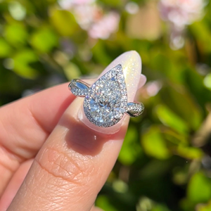 Anillo de Diamantes de Oro Blanco con Corte Ovalado, Certificado IGI, 2.30ct, Joyería de Compromiso y Boda, Chapado en Oro de 14k, Eternidad - Product Image 1