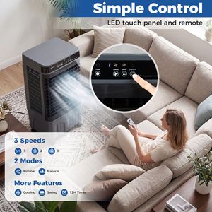 Refroidisseur d'air évaporatif portable 1800 CFM, réservoir d'eau de 4 gallons, purificateur d'air silencieux pour la maison, type de prise AU/EU, état d'occasion - Product Image 6