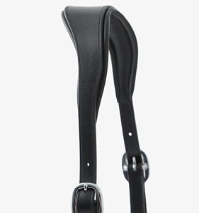 High Quality English Leather Rolled Anatomic Leather Head Collar Anatomic Halter Raised Stainless Steel Buckles Fancy Design - Product Image 3
