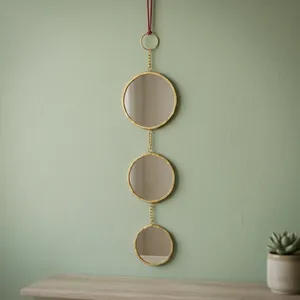 Round Metal <b>Wall</b> <b>Mirror</b> Set Handmade Decorative <b>Hanging</b> <b>Mirror</b> 3 Piece Circular Design - Product Image 1