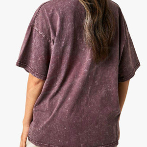 Camiseta de Cuello Redondo Extra Grande para Mujer, Manga Corta, Tie Dye, Color Sólido, 100% Algodón, Transpirable, Corte Holgado, para Todas las Temporadas - Product Image 3
