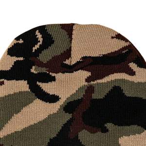 Gorros de punto cálidos con puño, personalizados con logo jacquard sublimado, de acrílico/algodón elástico de secado rápido, con lazos de punto acanalado, bajo MOQ - Product Image 3