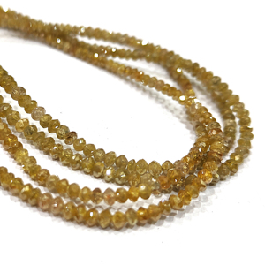Perles facettées en diamant jaune naturel de haute qualité pour la fabrication de bijoux, longueur du brin 1 pouce, taille 1,5 mm à 3 mm - Product Image 1