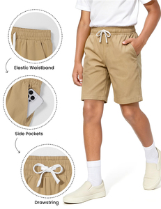 Pantalones cortos de algodón y spandex para niños, con logotipo personalizado al por mayor, estilo chino, para uniforme escolar, para niños. - Product Image 3