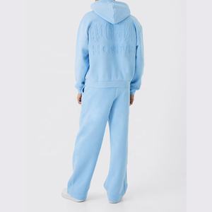 Conjunto Deportivo Unisex de 2 Piezas para Hombre, Sudadera con Capucha y Pantalones Deportivos, Fabricante de Ropa OEM, Logotipo Trasero, Traje para Correr - Product Image 3