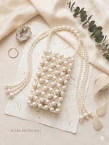 กระเป๋าถือทำมือจากอินเดีย ยี่ห้อ MS Handicraft รับรองคุณภาพ ประดับด้วยลูกปัดแก้วหลากสี  สายสะพายสีตามสั่ง  กระเป๋าถือแบบลำลอง - Product Image 3