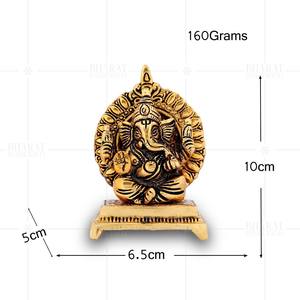 ARTÍCULOS DE METAL BAÑADOS EN ORO, ARTESANÍA METÁLICA, SINGHASAN GANESHA - Product Image 3