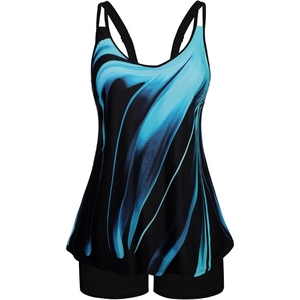Women's <b>Plus</b> <b>Size</b> <b>Tankini</b> Swim Set With Shorts Lightweight Beachwear Bathing Suit For Summer - Product Image 3