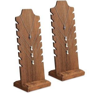 ขาตั้งโชว์สร้อยคอไม้น้ำหนักเบา 2 ชิ้น ชุดที่วางเครื่องประดับสุดหรูสำหรับโชว์และจัดเก็บสร้อยคอ - Product Image 1