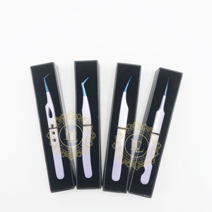 แหนบแวววาวสีเงินสีม่วงโลโก้ที่กำหนดเองวัสดุสแตนเลสปลายพลาสม่าสีฟ้าด้ามจับเรียบอย่างยั่งยืน - Product Image 2