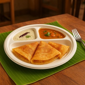 Assiette jetable biodégradable et compostable en pulpe moulée, 9 pouces, 3 compartiments, en bagasse de canne à sucre, résistante au congélateur - Product Image 4