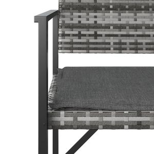 Banco de Jardín de Ratán PE Gris Resistente para 2 Personas, Colección de Bancos para Patio - Product Image 6