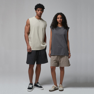 Custom Brand 100% Cotton Sleeveless <b>Crop</b> Tank <b>Top</b> for Plus Size <b>Men</b>-Anti-Pilling Quick Dry Breathable Casual Wear - Product Image 4